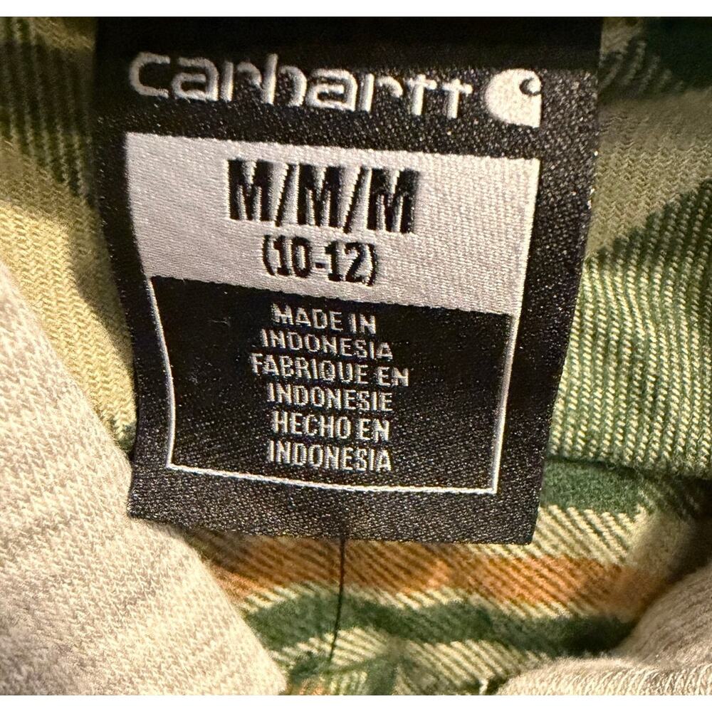 NWT Carhartt Boys' Hooded Flannel Button-Front Long Sleeve Shirt - Picture 5 of 8